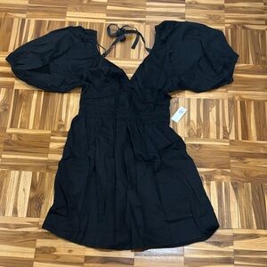 OLD NAVY Black Puff-Sleeve Mini Dress